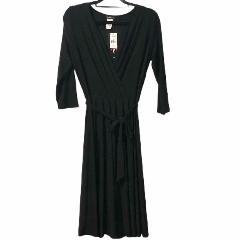 Cocomo Black Faux Wrap Dress